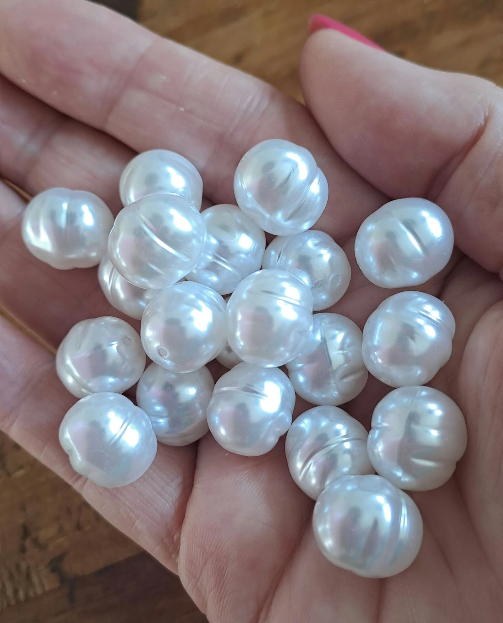 Imitatie zoetwaterparel kralen 13x15mm 20 stuks